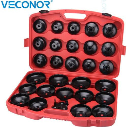 30pcs Oil Filter Wrench Set Cup Style Socket Remover Automotive Universal Car Repair Tool Kit Removal Caps for Audi Ford BMW