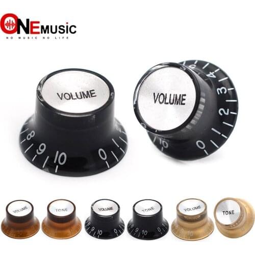 A set of Speed Control Knobs for Electric Guitar 1 Volume 2 Tone and 2 VVolume 2 Tone Black coffee golden 3 color provide