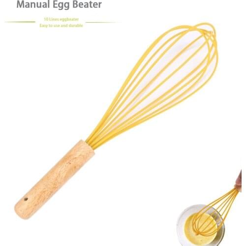New Silicone Egg Whisk Rotary Manual Agitator Pastry Egg Tools Egg Stirrer Blender Egg Mixer Butter Milk Egg Beater Hand Whisk