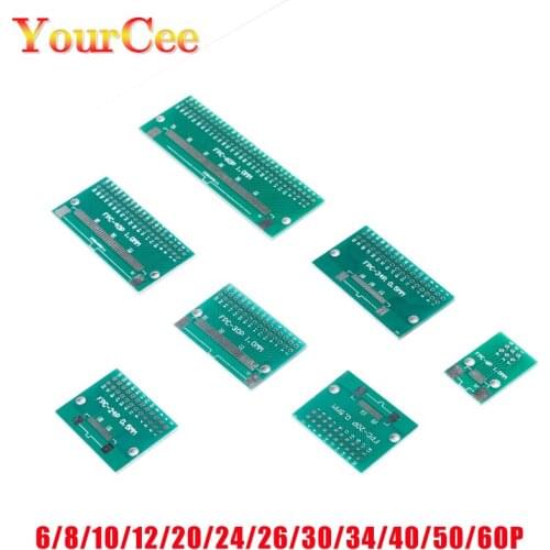 20Pcs FFC / FPC adapter board 0.5mm 1mm to 2.54MM Soldered connector 6 8 10 12 20 30 40 50 60P SMT Adapter Socket Plate