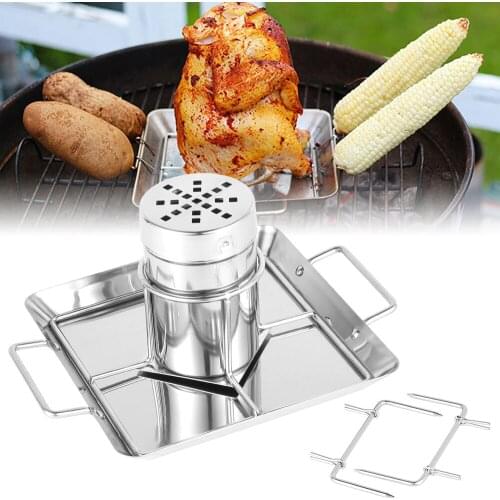 Beer Can Chicken Roaster Stand Barbecue Vertical Kitchen Outdoor BBQ Tools Chicken Duck Holder Rack Grill Stand Roasting