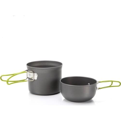 2pcs Outdoor camping picnic hot pot portable non-stick aluminum alloy campismo kitchen cauldron ultralight cooking set cookware