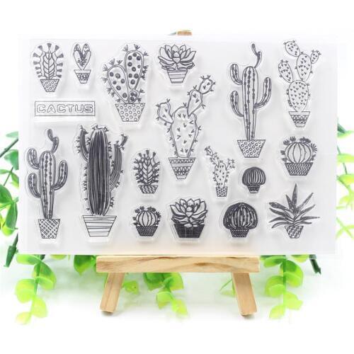 KSCRAFT Cactus Transparent Clear Silicone Stamps for DIY Scrapbooking/Card Making/Kids Fun Decoration Supplies 209