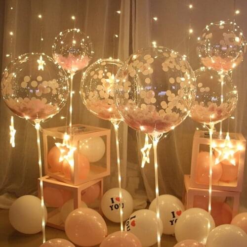 Romantic love I LOVE YOU latex balloon Bobo Feather Transparent Clear balloon decoration confetti birthday party