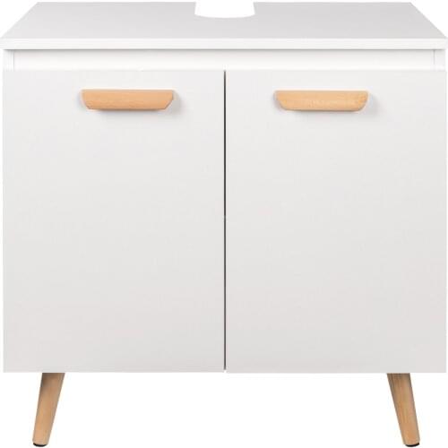 Bathroom Cabinet on Feet Practical Storage Undersink 60x40x60,5cm White Vanity Unit Floor-Standing Toilet Home Furniture
