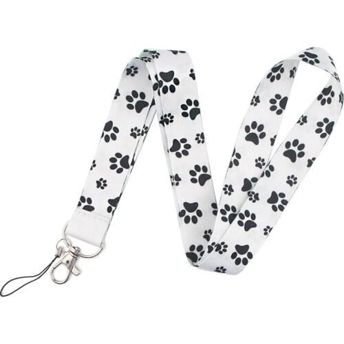 Cartoon Dog Paw Print Lanyard for Keys Camera Whistle Cool ID Badge Holder Mobile Neck Straps Hang Rope Gift
