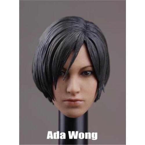 Custom 1/6 Scale Ada Wong Head Sculpt with Short Hair For 12" Woman Figure Body Action Toys