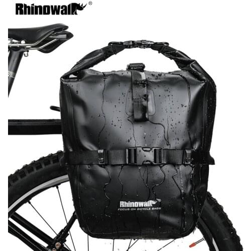 Rhinowalk Bicycle Pannier Bag 20L Bike Front Rear Rack Tail Seat Trunk Pack Waterproof Portable Cycling MTB Bag Bike Accessories