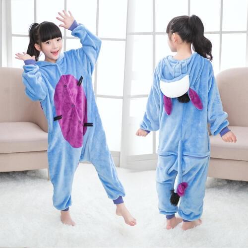 Warm Kids Pajamas Animal Onsies Flannel Childrens Sleepwear Donkey pajamas For Girls Boys Nightgown Cosplay