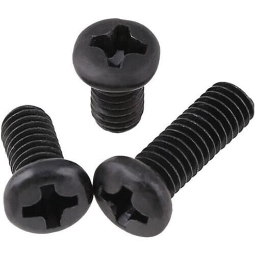 M2M2.5M3M4 black round head screw cross plate hair black carbon steel screw machine tooth screw electronic small screw