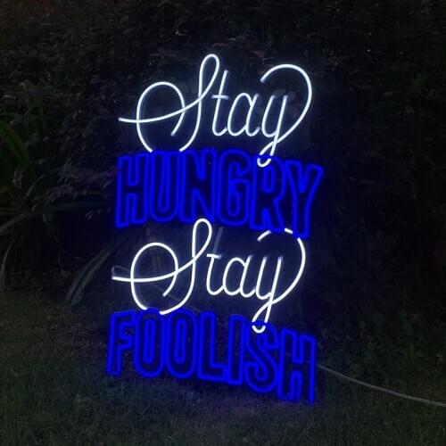 Waterproof Transparent Acrylic Led Stay Hungry Stay Foolish Custom Neon Sign Light Ins Wall Hanging Decor home pub Wedding room