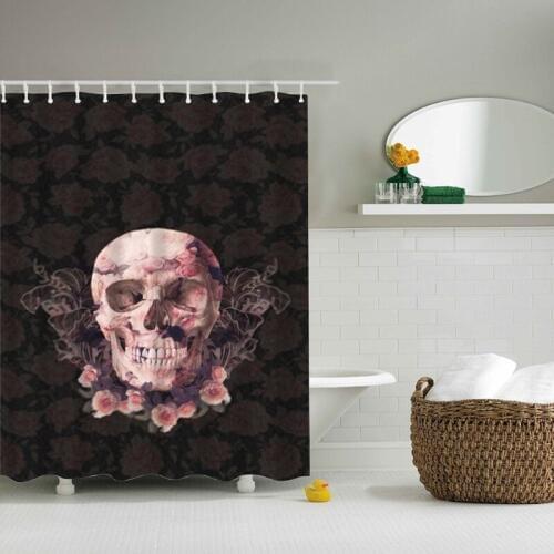Skeleton Style Shower curtain Happy Halloween Bathroom Curtain Classic Waterproof Polyester Skull Bath Curtain Home Decor