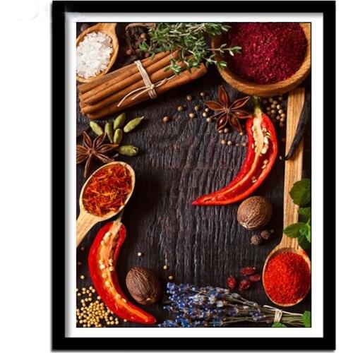 Grains Spices Spoon Peppers Kitchen Diamond Painting diy hobby gift cross stitch Diamond Embroidery sale diamond mosaic
