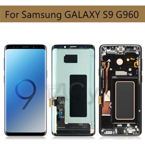 For Samsung Galaxy S9 LCD Display Touch Screen G960F G960 LCD Digitizer Assembly With Burn Shadows S9 LCD with Frame Replacement