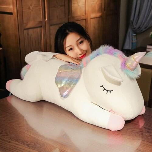 110cm Giant Cute Unicorn Plush Toys Stuffed Lovely Animals Dolls Soft Horse Pillow Sofa Decro for Baby Kids Girls Birthday Gifts