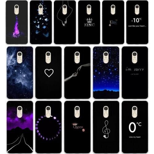 189FG King Queen Letter Crown Pattern Couples Soft Silicone Tpu Cover phone Case for xiaomi redmi 7 7a note 4A 4X 6 Pro 6A 7