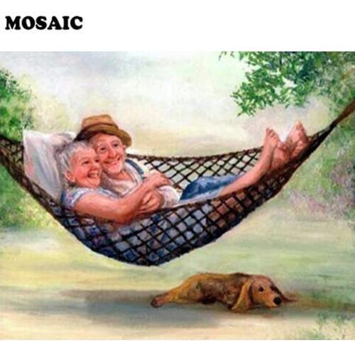 5d diy Diamond Embroidery old couple character Scenery Full drilling square Round drill Valentines Day gifts wedding decoration