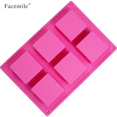 6 Cavities 3D handmade Rectangle Square cake decorating fondant molds silicone soap Mold chocolate cookies Bakeware mould 52029
