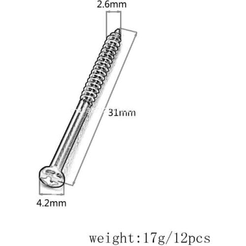 77JE 12x Bass Pickup Mounting Screws for PB JB P90 Pickups Musical Instrument Parts