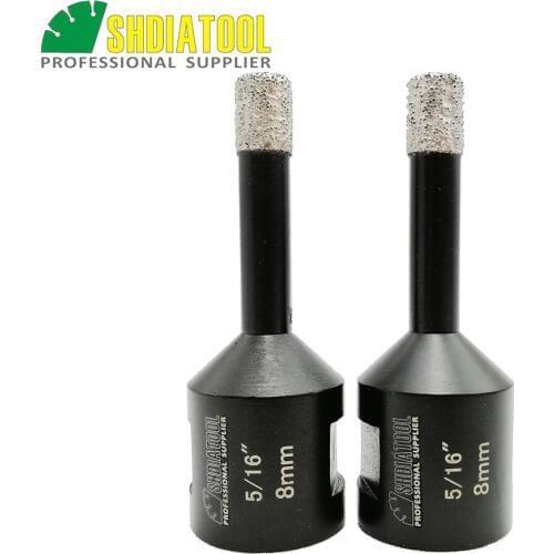 SHDIATOOL 2pcs Dia 5/16"/8mm 5/8-11 Thread Vacuum Brazed Diamond Dry Drilling Bits Drill Core Bits Stone Tile Ceramic Hole Saw