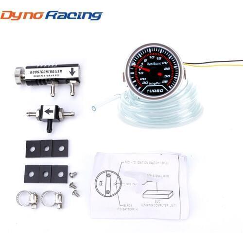 Dynoracing Car 2"52mm Turbo Boost Gauge PSI+Adjustable Turbo Boost Controller Kit 1-30 PSI IN-CABIN Gauge Meter