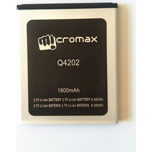 AZK 10CS/LOT New Q4202 battery for Micromax Q4202 Mobile Phone battery 3.7V 1800mAh 100% High quality
