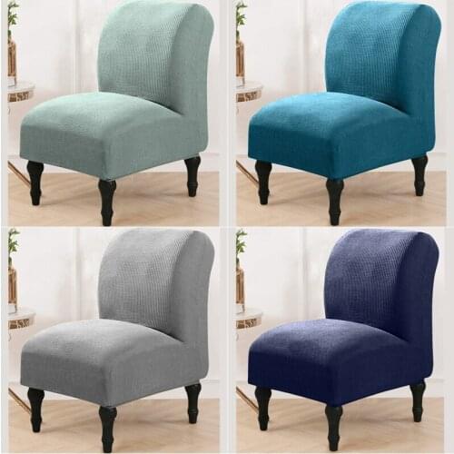 Accent Armless Chair Cover Polar Fleece Single Sofa Slipcover Stretch Jacquard Chair Covers Elastic Cheap Couch Protector Cover