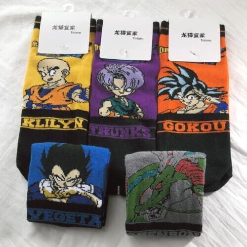 Son Goku Kuririn Torankusu Trunks Bejīta Yonsei Vegeta IV Cosplay Cotton Sock Kawaii Ankle Socks