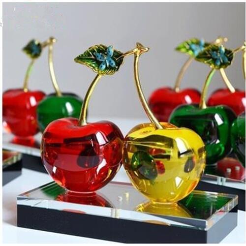 Crystal cherry, creative home decoration crafts, office restaurant bar decoration gifts, wedding Christmas supplies