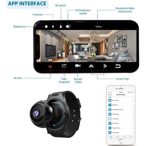 TWISTER.CK X7 Motion Camera With Watch Strap Wifi Hd Outdoor Camera Super Night Vision motion detection remote alert with Mic