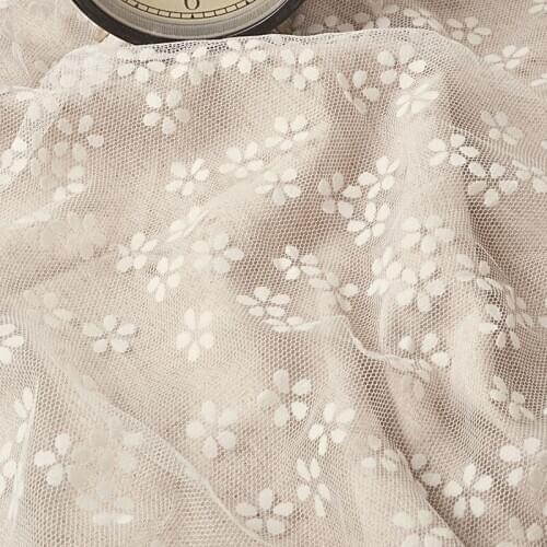 GLace 3Y/lot off white small flower patchwork mesh sewing fabric for dress home curtain decoration TX1432