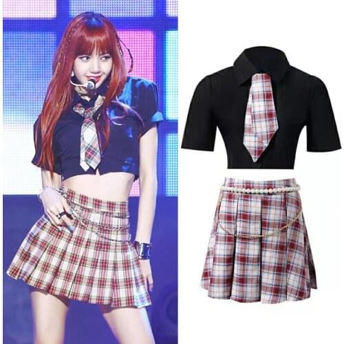 Korean Cheerleader Uniform Women K-pop Outfit Stage Costume Dancer Outfits Hip-Hop Street Dance Clothes Festival Clothing JL3577