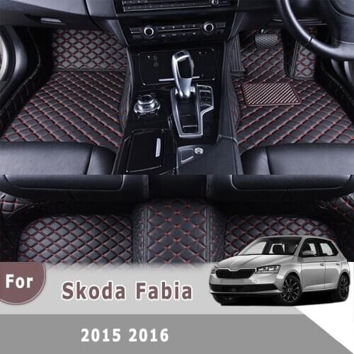 RHD Carpets For Skoda Fabia 2015 2016 2017 2018 Car Floor Mats Waterproof Interior Auto Styling Automobiles Covers Decorative
