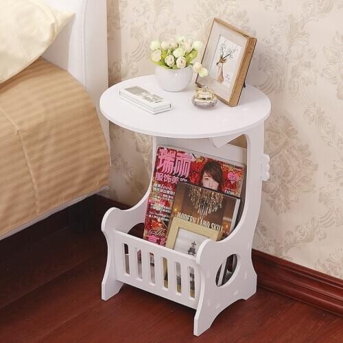 Creative Mini Plastic Round Coffee Table Tea Table Home Living Room Storage Rack Bedside Table Tea Fruit Service Plate Tray