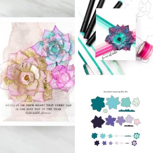 Leaf Succulent Lowering Succulents Flowers Metal Die Cutting 2021 New Diy Die Molds Scrapbooking Paper Making Cuts Crafts Big