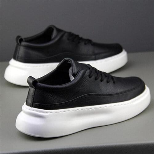 Thick-soled increased sports shoes black lace-up 2020 spring and autumn mens shoes breathable waterproof non-slip casual shoes
