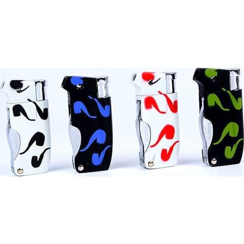 New Metal Multifunctional Butane Tobacco Pipe Lighter Pipe Rod Gas Inflatable Cigar Lighter Free Fire Compact Gadget Man Gift