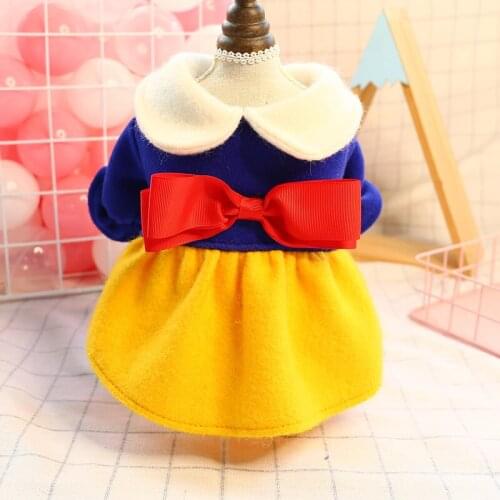 Pet Cloth Teddy Pomeranian Miniature Pinscher Small Dog Pooch Fall Winter Dress Cat Clothing Cute Baby Collapsed Princess Dress