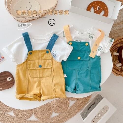 Toddler Kids Overalls Summer Baby Casual Fashion Solid Short Overalls for Boys and Girls Kids Child Cute Lovely Jumpsuits Shorts