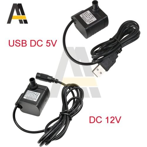 Ultra-quiet DC 5V 12V 3W 200L/H Flow Rate Waterproof Brushless Pump Mini Submersible Water Pump Solar Micro USB Submersible Pump
