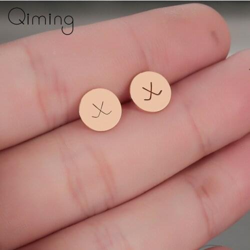 Simple Hockey Stud Fashion Earrings Geometric Ball Round Design Vintage Simple Gold Earrings Women Party Gift