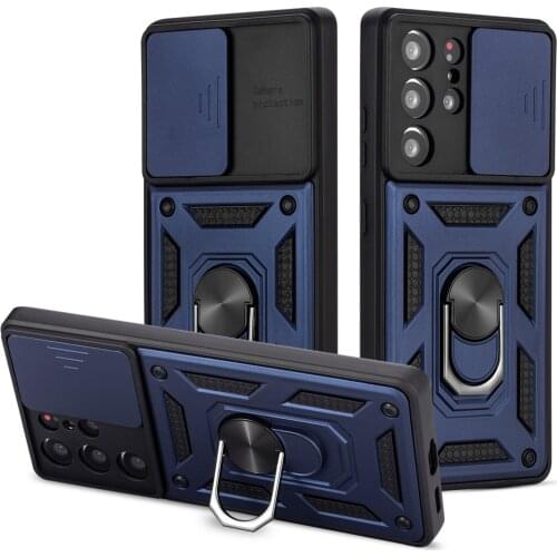 Anti Shock Armor Ring Holder Funda Case For Samsung Galaxy A12 A20S A10S A72 A52 S21 Ultra S20 Plus Camera Protection Cover