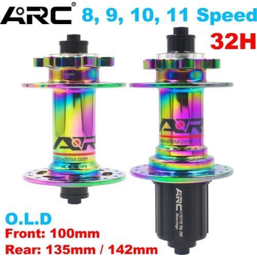 ARC Colorful Bicycle hubs plating rainbow mtb mountain bike hub 32H for 8 9 10 11 speed 100 135 142mm Front & Rear disc hub