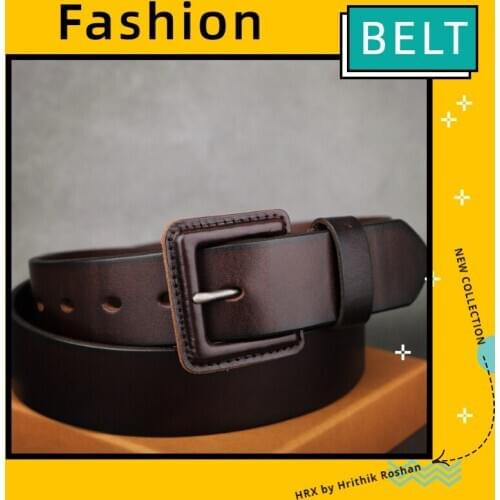 Belt Mens Handmade Leather Wrap Buckle Metal-Free Anti-Allergy Casual Retro All-match Leather Waistband Men Gift Luxury Fashion