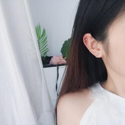 S925 Sterling Silver Earring Clip Without Piercing Pin Gold Fashion Jewelry Women Girls Gift