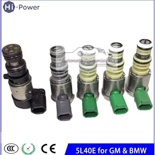 5PCS Transmission Shift Solenoids 4L40E 4L45E 5L40E 5L50E for G M & BMW 24227792 24212690 8683187 96022804 24225825 10478146