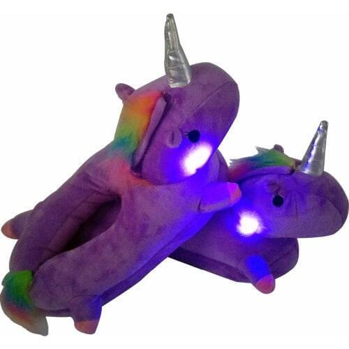 Glowing Unicorn Plus Slippers for Kids Baby Gifts Toy