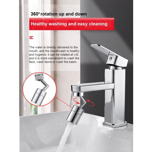 360°Rotation Universal Tap Brass Aerator Splash-Proof Swivel Water Saving Faucet Kitchen Tap Bathroom Faucet