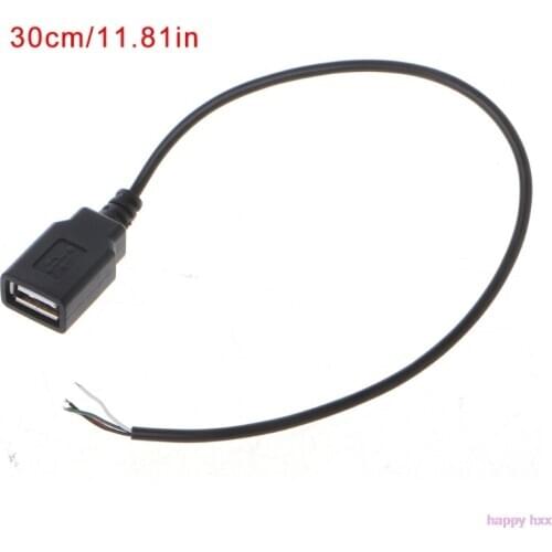 USB 2.0 Type A Female Jack 4-Wire Data Charge Power Pigtail Cable Connector DIY
