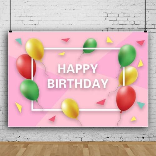 Colorful Theme Balloons Flags Glitter Studio Photography Background Vinyl Kids Birthday Party Decors Backdrop Photocall